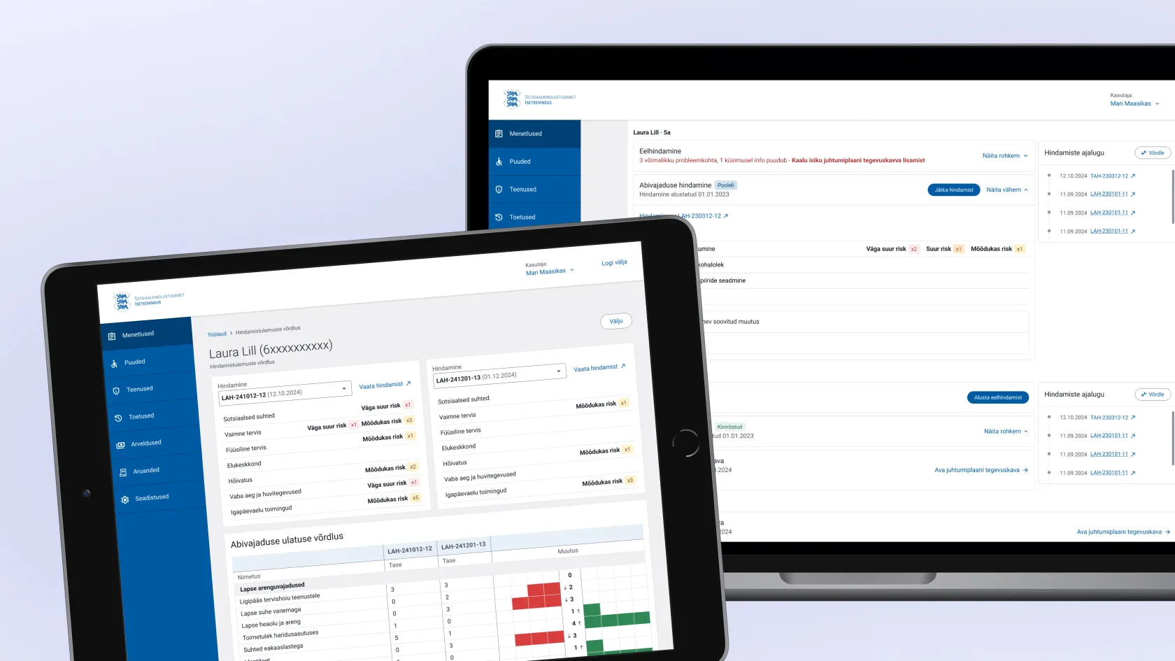 Trinidad Wisemani ja Sotsiaalkindlustusameti koostöös arendatud STAR infosüsteemi lahenduse ekraanivaade lapse abivajaduse hindamise ja juhtumiplaani töövoost.